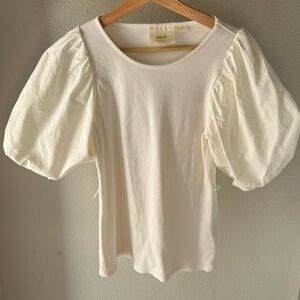 White Puff Sleeve Top